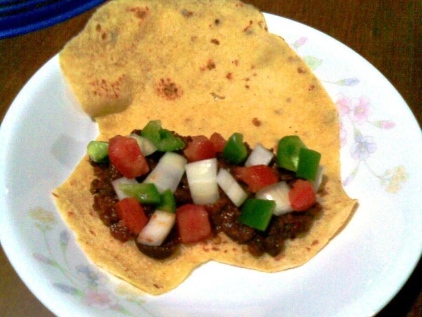 Not to forget. The tortillas can also turn to be tacos!The picture shows an open taco.
